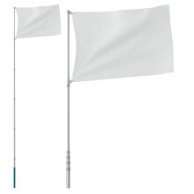 vidaXL Telescopic Flagpole Silver 5.55 m Aluminium Outdoor Camping Flag Pole