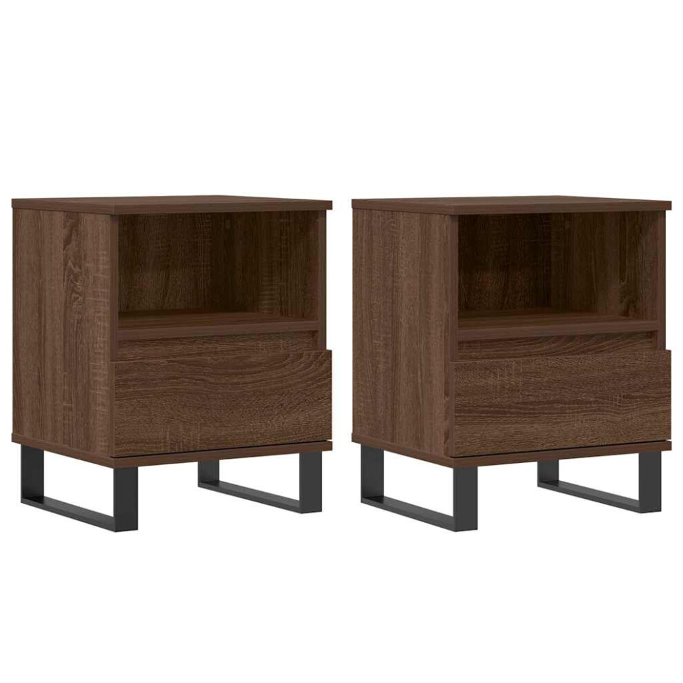 (brown oak, 2 pcs) vidaXL Bedside Cabinets Nightstand Side Table Bed Cabinet Engineered Wood