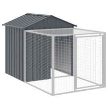 (anthracite, 117 x 201 x 123 cm) vidaXL Chicken Cage with Run Farm Chicken Run Coop Hen House Galvanised Steel