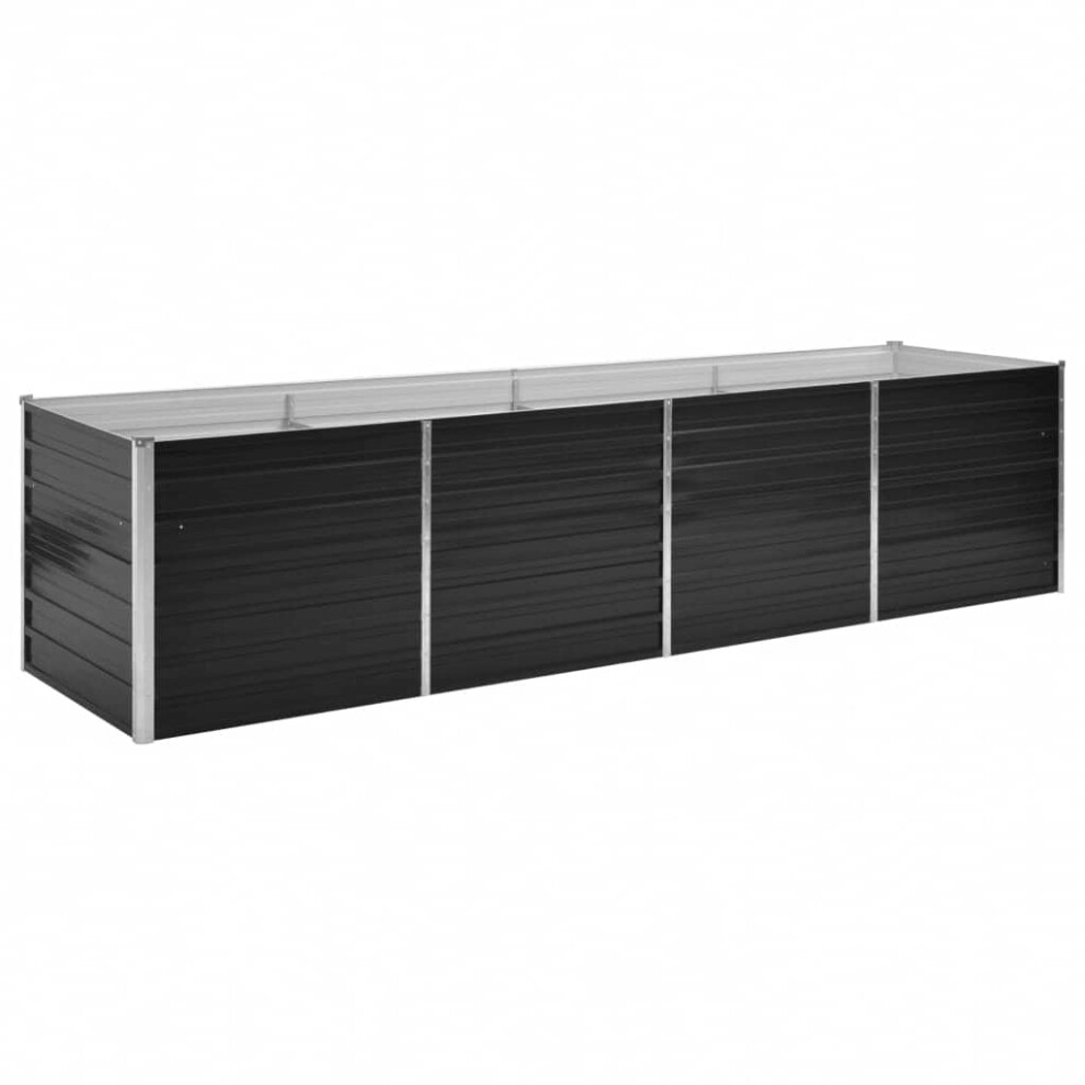 Simply Chosen 4U Vidaxl Garden Raised Bed Anthracite 320X80x77cm Galvanised Steel Planter Pot