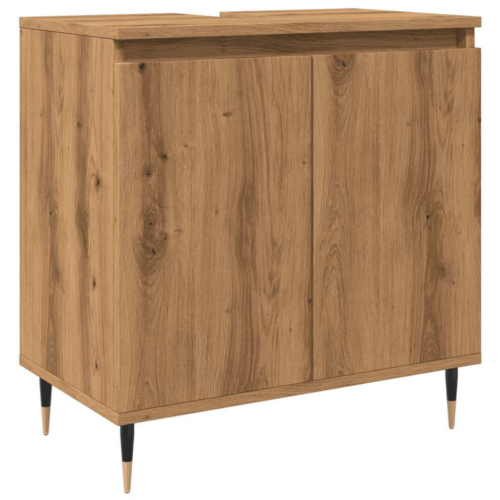 Vidaxl Bathroom Cabinet Sink Cupboard Vanity Unit Artisan Oak Engineered Wood