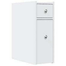 vidaXL Badschrank Schmal mit Rollen Weiß Holzwerkstoff