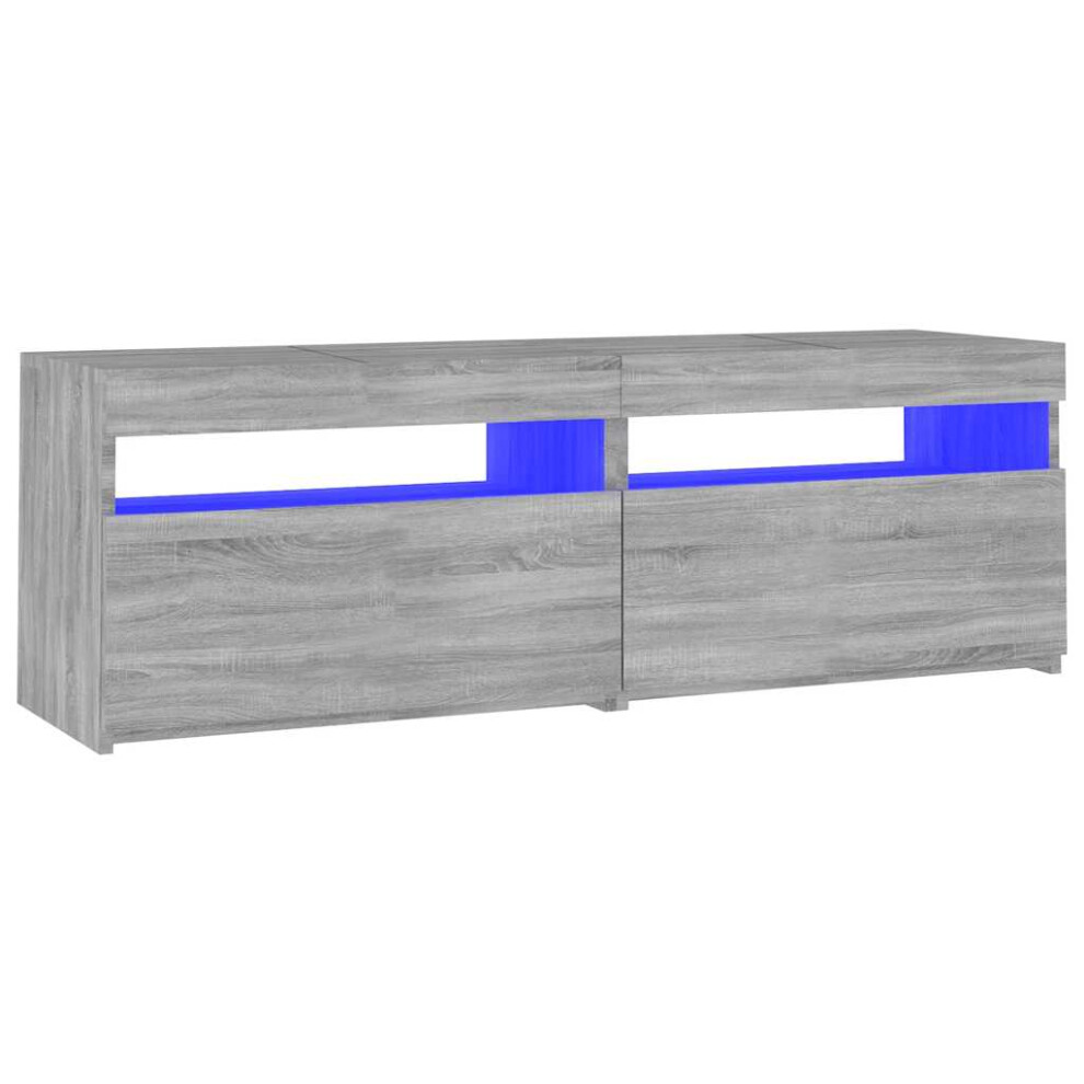 Vidaxl Tv Cabinet With Led Lights Grey Sonoma Tv Console Media Unit Cabinet