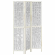 (40 x 180 cm/ 3 piece) vidaXL Room Divider 3 Panels Office Privacy Screen White Solid Wood Paulownia