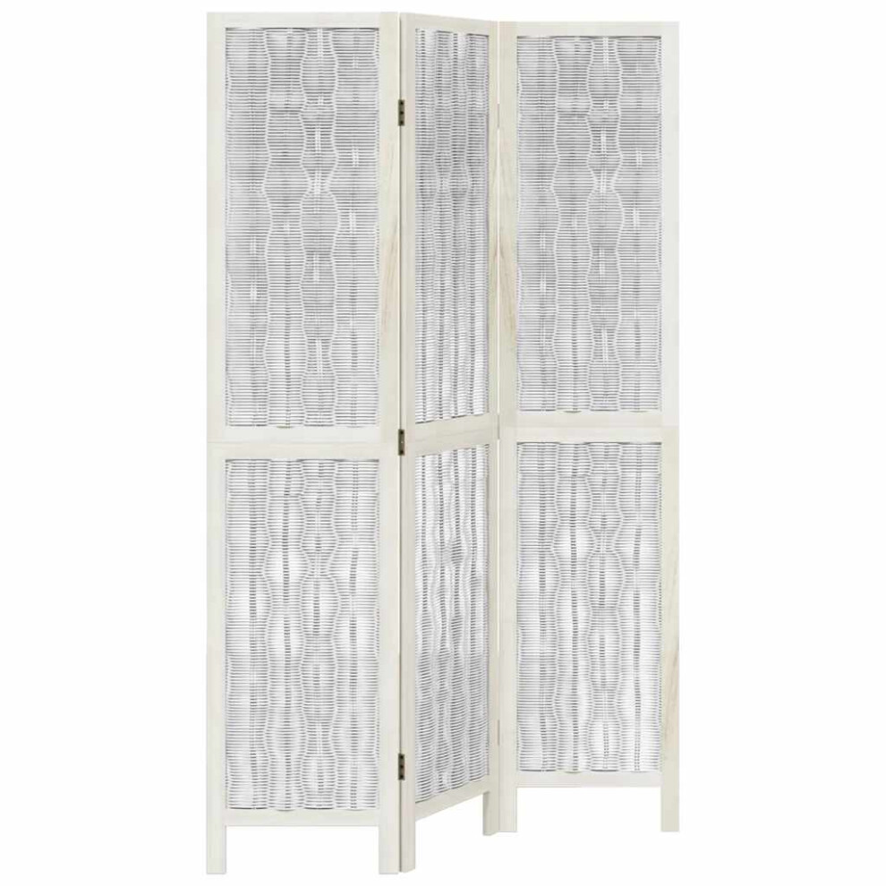 (40 x 180 cm/ 3 piece) vidaXL Room Divider 3 Panels Office Privacy Screen White Solid Wood Paulownia-image-OPC-PFW7Q6Y-NEW