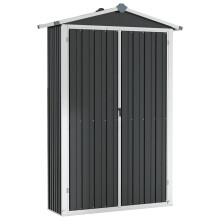 vidaXL Garden Shed Anthracite Galvanised Steel Outdoor Tool Storage Shed House