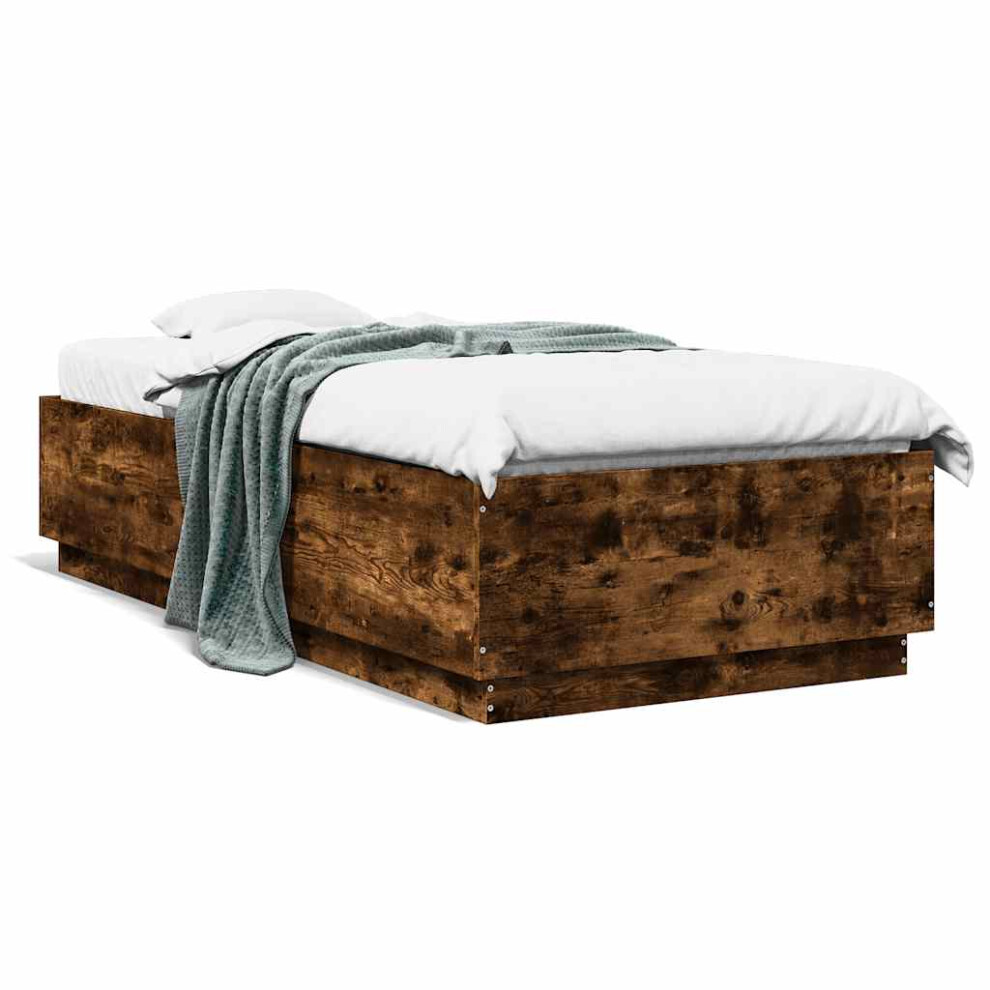 Vidaxl (Smoked Oak, 100 X 200 Cm) Bed Frame Bedroom Bed Base Bedstead Mattress Foundation Engineered Wood