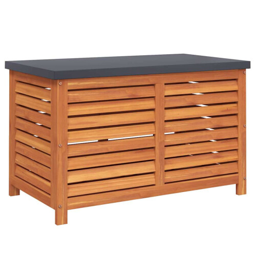 VidaXL vidaXL Garden Storage Box Outdoor Storage Shed Deck Box Solid Wood Eucalyptus