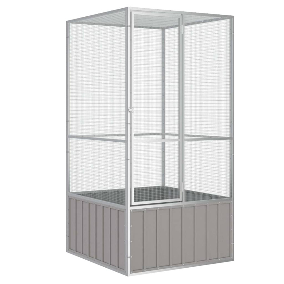 vidaXL Bird Cage - Extra Large Grey Galvanised Steel - 111x107x211.5cm - Image 2