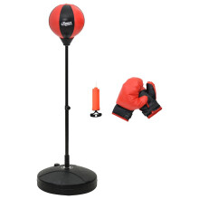 vidaXL Punching Ball Set with Gloves and Pump Adjustable Height Punching Bag