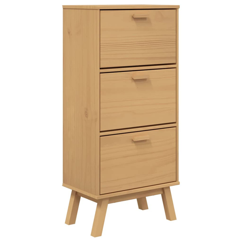 Vidaxl Shoe Cabinet Shoe Storage Shelf Shoe Cupboard Solid Wood Pine Brown