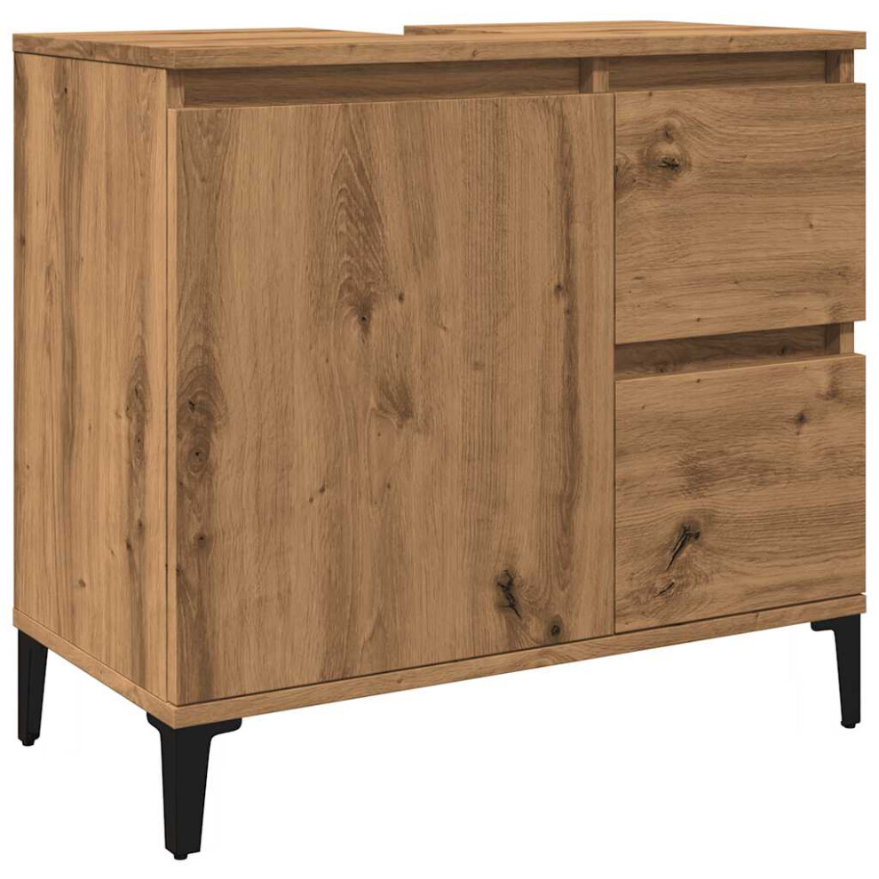 Vidaxl Sink Cabinet Vanity Unit Storage Cupboard Artisan Oak Engineered Wood