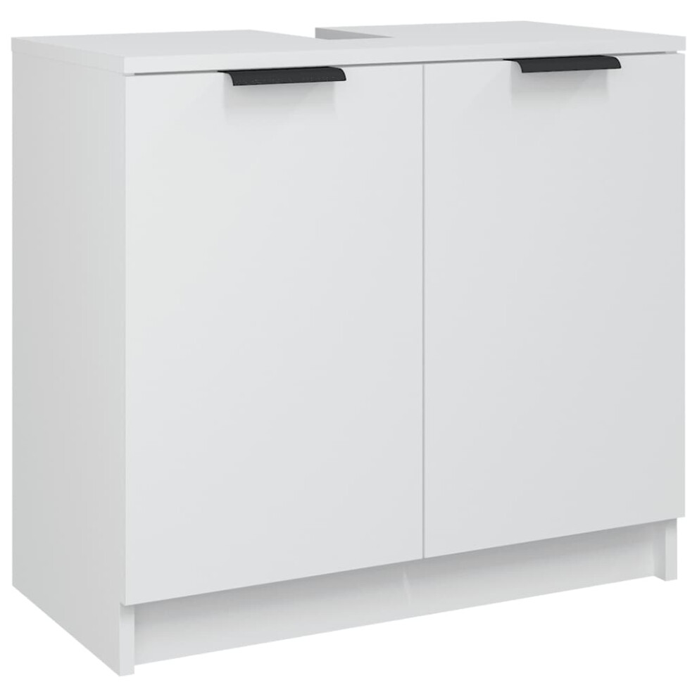 Vidaxl Bathroom Cabinet White Engineered Wood Toilet Vanity Unit Cupboard