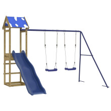 (solid impregnated wood) vidaXL Outdoor Playset Garden Playhouse Kids Playground Impregnated Wood Pine