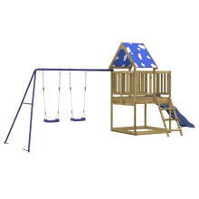 (solid impregnated wood) vidaXL Outdoor Playset Garden Playhouse Kids Playground Impregnated Wood Pine