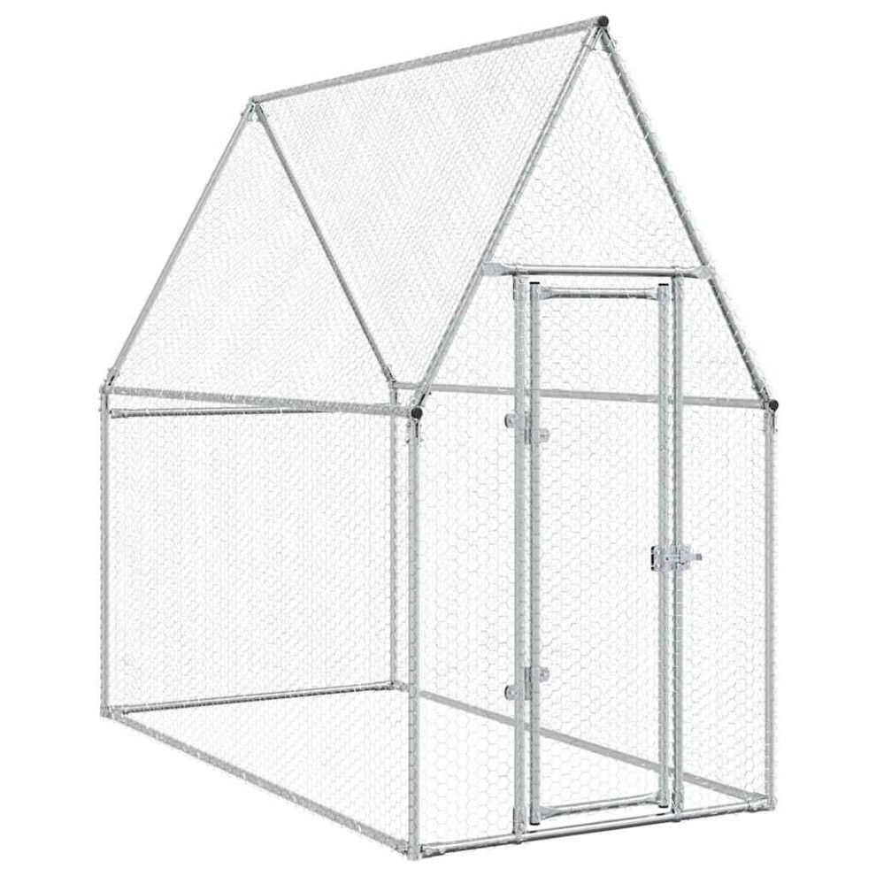 Vidaxl Chicken Cage Farm Chicken Coop Chicken Run Cage Galvanised Steel Silver