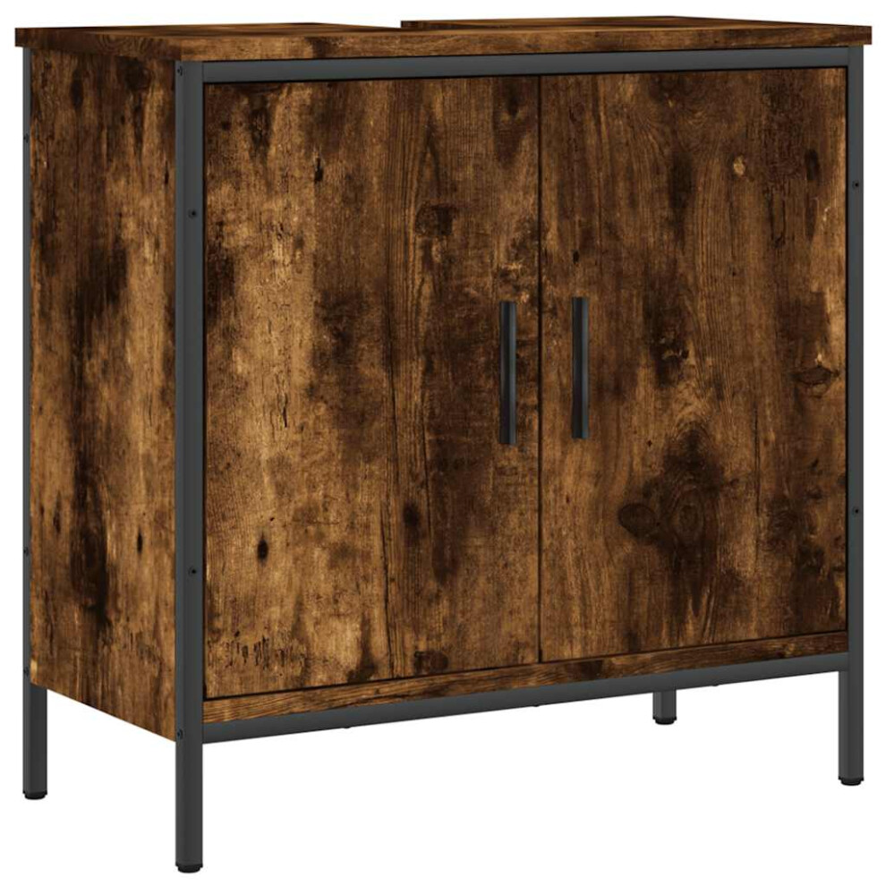 Vidaxl Bathroom Sink Cabinet Storage Vanity Unit Smoked Oak Engineered Wood