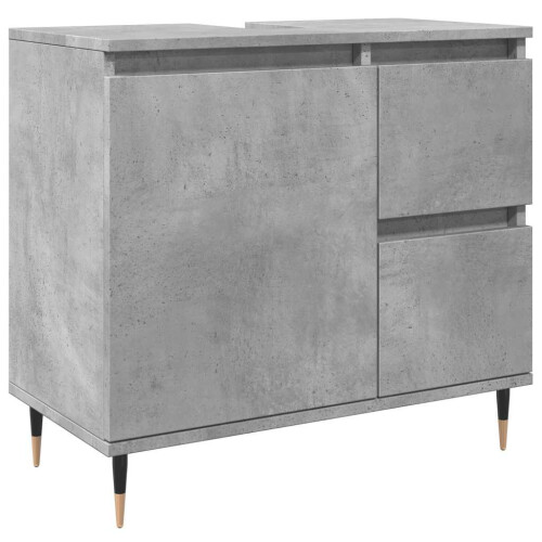 VidaXL vidaXL Bathroom Cabinet Cupboard Vanity Unit Concrete Grey Engineered Wood