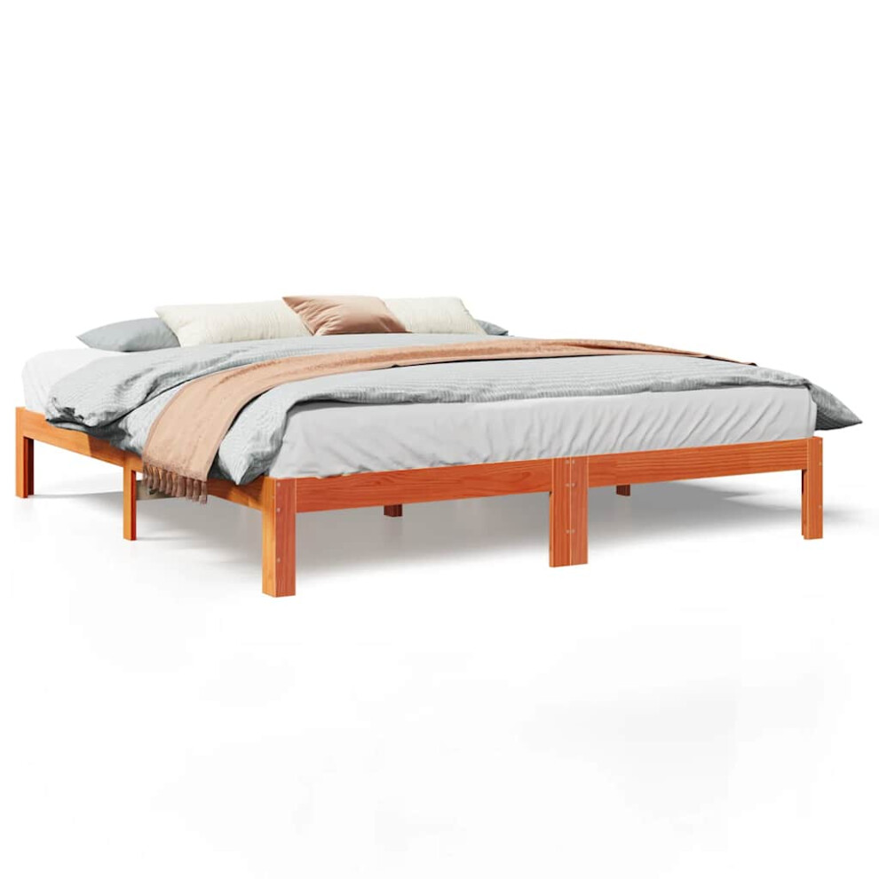 Vidaxl Bed Frame Without Mattress Wax Brown 160X200 Cm Solid Wood Pine