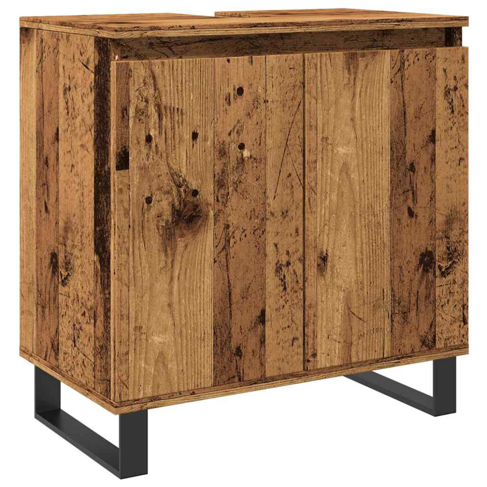 Vidaxl Bathroom Cabinet Sink Cupboard Vanity Unit Old Wood Engineered Wood