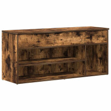 (smoked oak) vidaXL Shoe Bench White 102x30.5x45 cm Engineered Wood bench