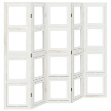 (40 x 160 cm/ 5 piece) vidaXL Room Divider Panel Office Privacy Screen White Solid Wood Paulownia