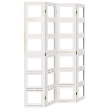 (40 x 200 cm/ 4 piece) vidaXL Room Divider Panel Office Privacy Screen White Solid Wood Paulownia