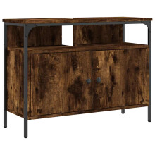 vidaXL Bathroom Sink Cabinet Storage Vanity Unit Smoked Oak Engineered Wood