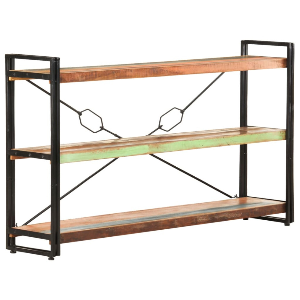 Vidaxl 3-Tier Bookcase 140X30x80 Cm Solid Reclaimed Wood Book Rack Bookshelf