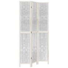 (40 x 220 cm/ 3 piece) vidaXL Room Divider 3 Panels Office Privacy Screen White Solid Wood Paulownia