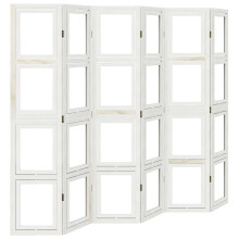 (40 x 180 cm/ 6 piece) vidaXL Room Divider Panel Office Privacy Screen White Solid Wood Paulownia