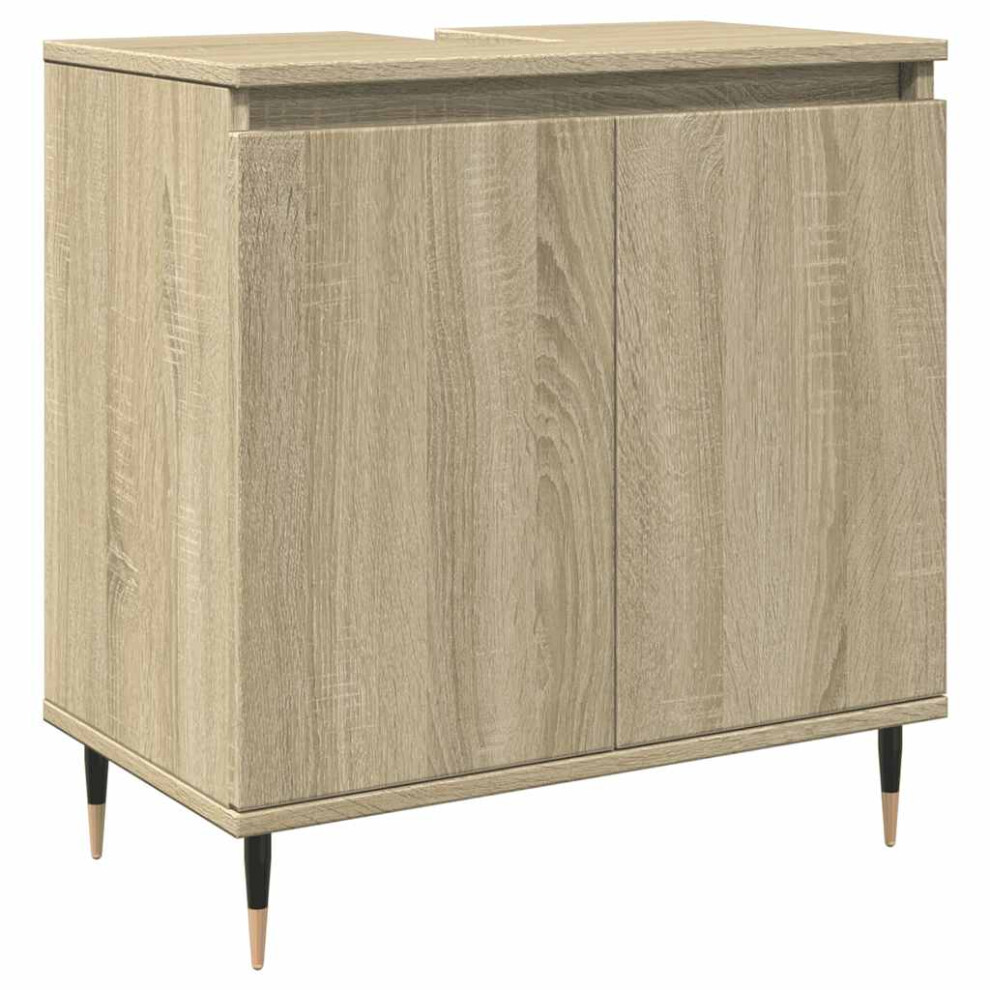 Vidaxl Bathroom Cabinet Storage Cabinet Vanity Unit Sonoma Oak Engineered Wood