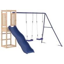 (Solid pinewood) vidaXL Outdoor Playset Wooden Playground Set Swing Set Impregnated Wood Pine