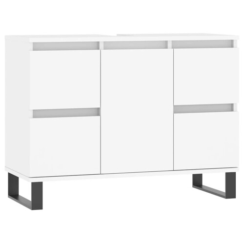 VidaXL (white) vidaXL Bathroom Cabinet Vanity Unit Highboard Cupboard White Engineered Wood