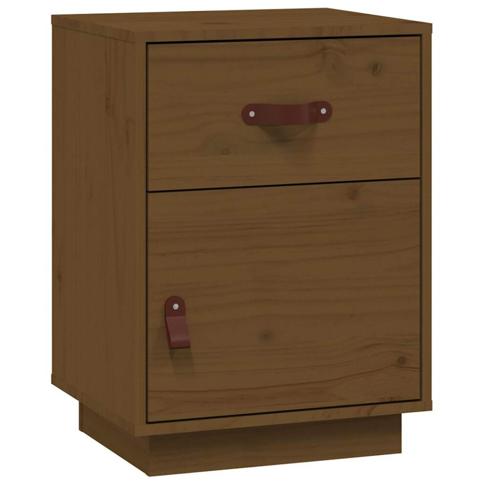 Vidaxl (Honey Brown, 1) 1/2X Solid Wood Pine Bedside Cabinet Wooden End Table Multi Colours
