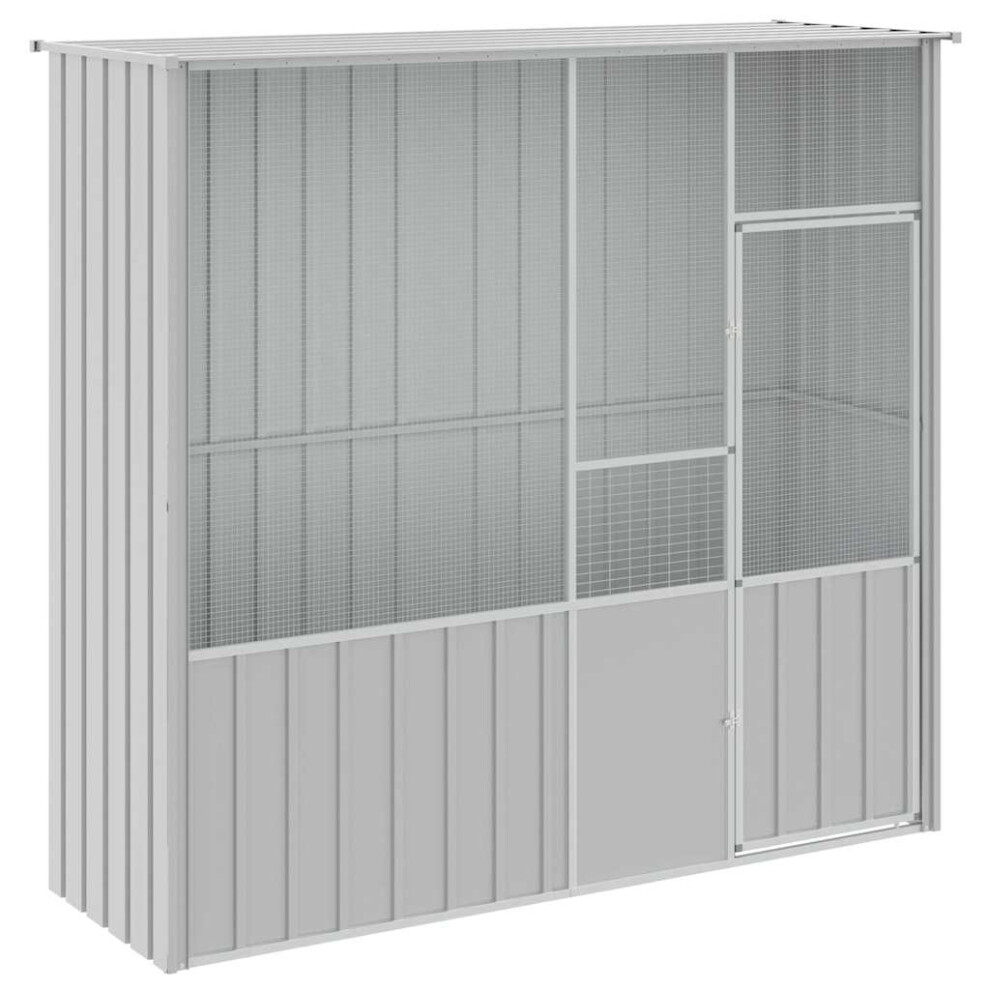 Vidaxl (, 215 X 78 X 200 Cm) Bird Cage Bird House Parrot Bird Aviary Parrot Cage Galvanised Steel Grey
