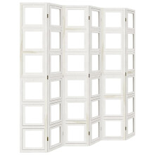 (40 x 220 cm/ 6 piece) vidaXL Room Divider Panel Office Privacy Screen White Solid Wood Paulownia