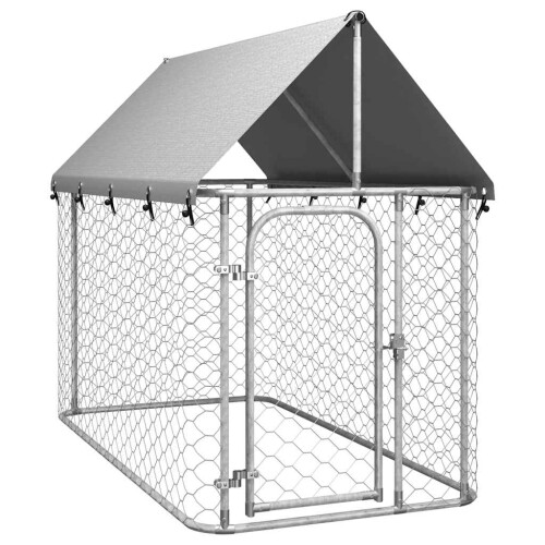 (200 x 100 x 150 cm) vidaXL Outdoor Dog Kennel with Roof Patio Enclosure Dog Cage Dog House Crate