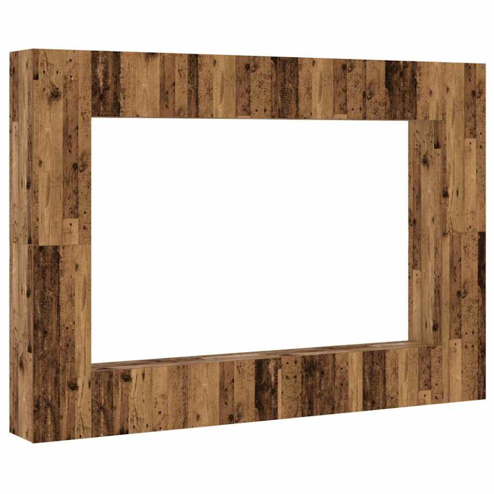Vidaxl (Old Wood, 100 Cm) Tv Cabinet Set 8 Piece Chipboard Tv Stand Multi Colours Multi Sizes
