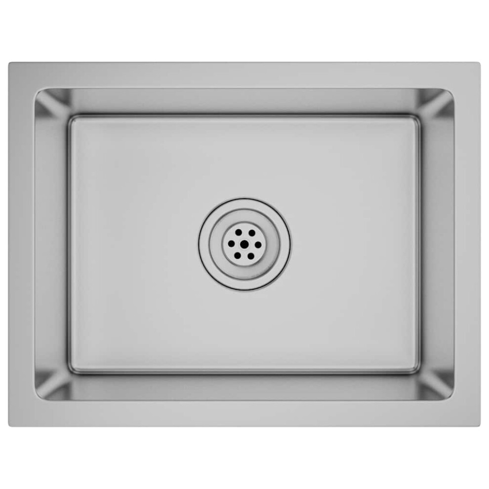 vidaXL Handmade Kitchen Sink Stainless Steel Plumbing Utility Waste Basin