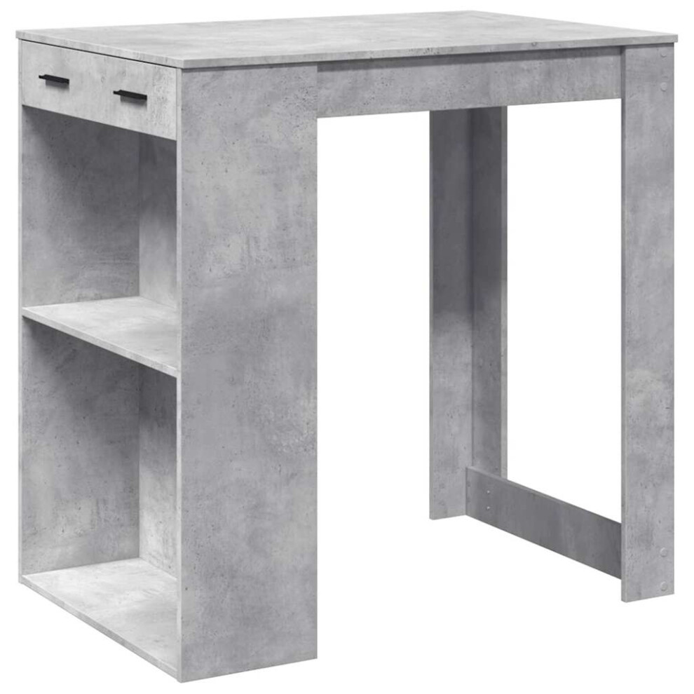 Vidaxl Bar Table Kitchen Pub Table Bistro Table Concrete Grey Engineered Wood