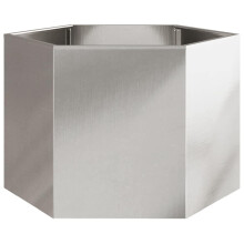vidaXL Garden Planter Outdoor Flower Pot Planter Pot Hexagon Stainless Steel