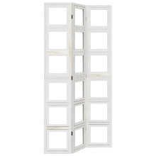 (40 x 220 cm/ 3 piece) vidaXL Room Divider Panel Office Privacy Screen White Solid Wood Paulownia