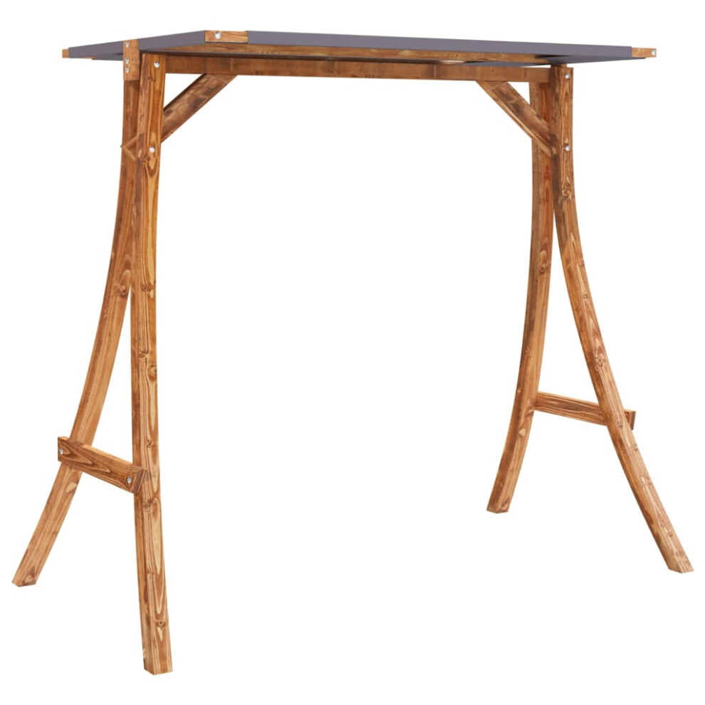 vidaXL Bent Wood Swing Frame with Anthracite Roof with Teak Finish