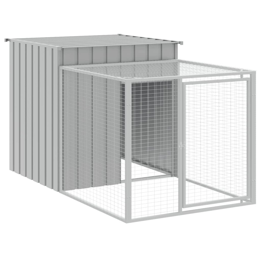 Vidaxl (Light Grey, 110 X 201 X 110 Cm) Chicken Cage Chicken Run Coop With Run Anthracite Galvanised Steel