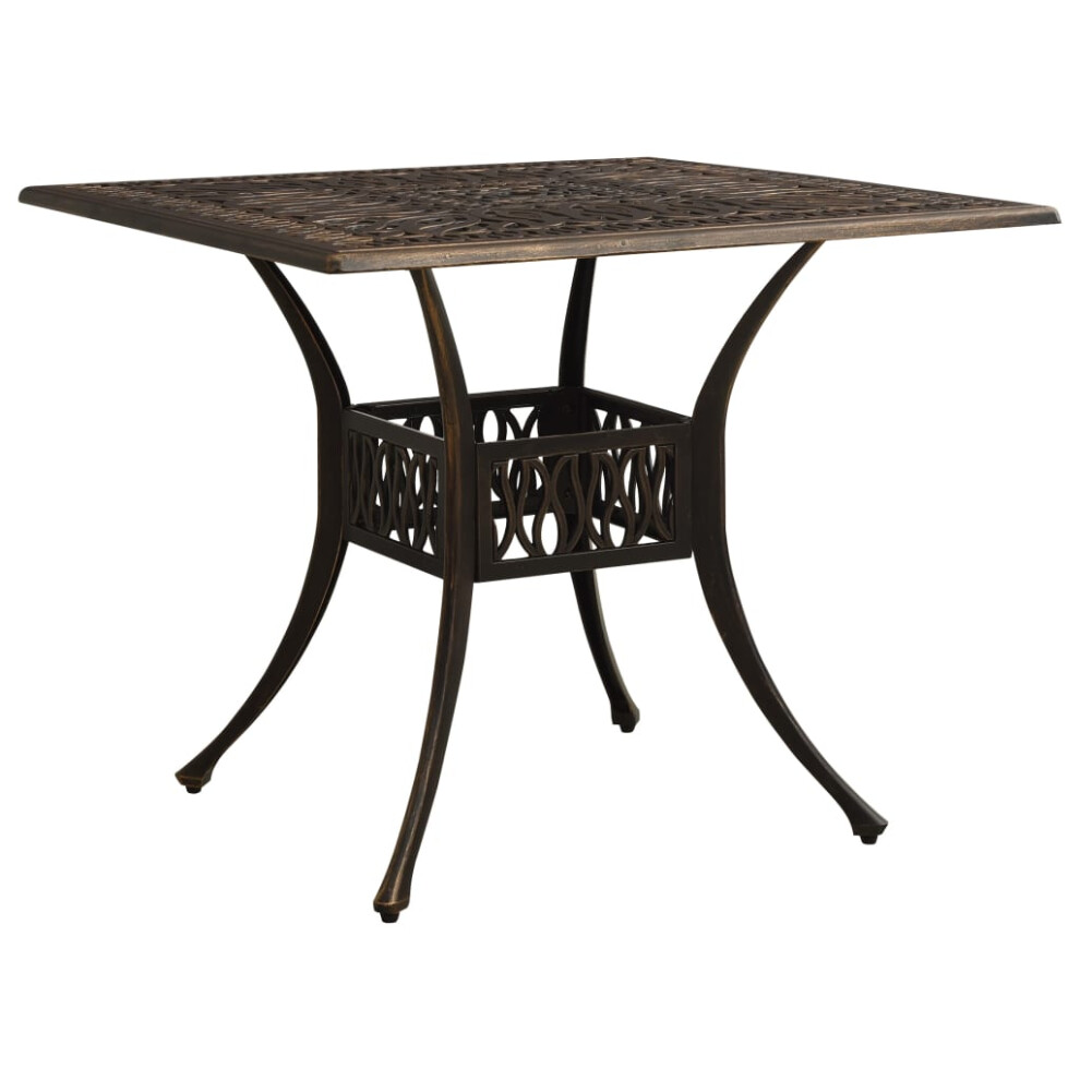 Vidaxl Garden Table Bronze Cast Aluminium Outdoor Patio Dining Dinner Desk