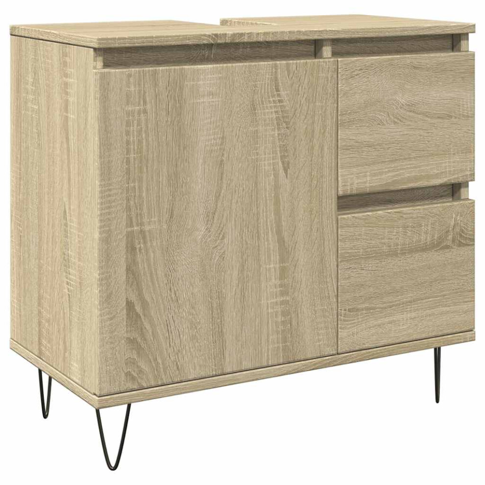 Vidaxl Bathroom Cabinet Storage Cabinet Vanity Unit Sonoma Oak Engineered Wood