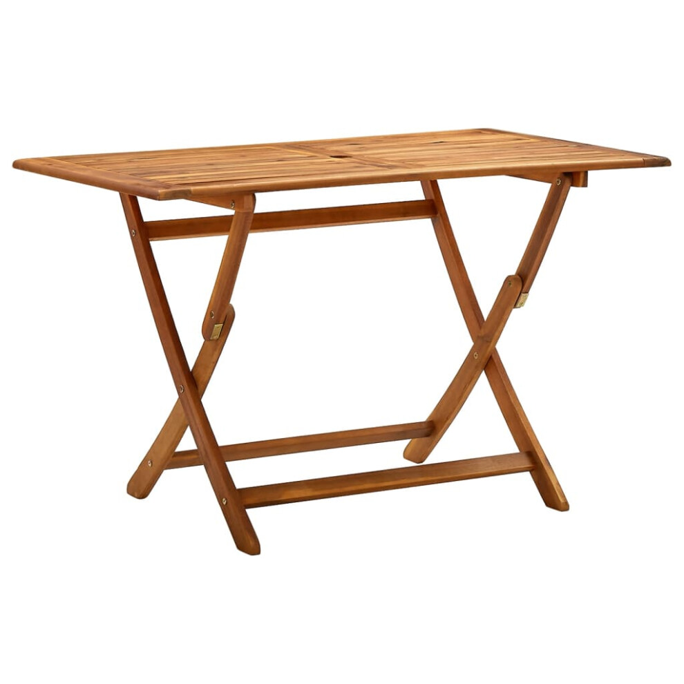 vidaXL Solid Acacia Wood Folding Garden Table Wooden Dining Foldable Desk