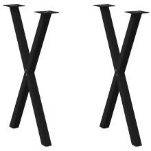(black, 60 x (72-73) cm (40 mm)/ 2 pcs) vidaXL Dining Table Legs X-Shaped Desk Legs Kitchen Metal Furniture Legs Steel