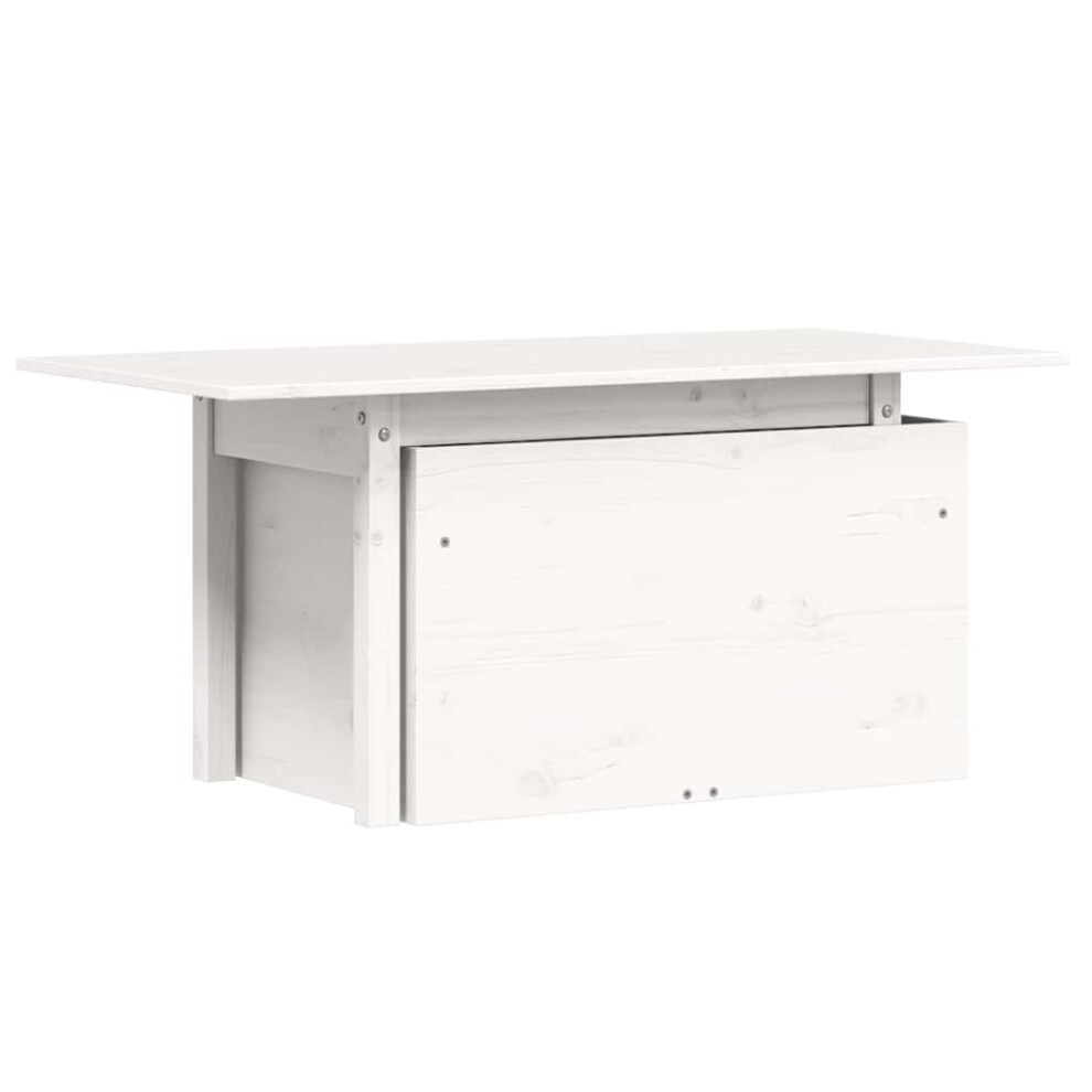 Vidaxl Garden Table Outdoor Table Patio Dining Table White Solid Wood Pine